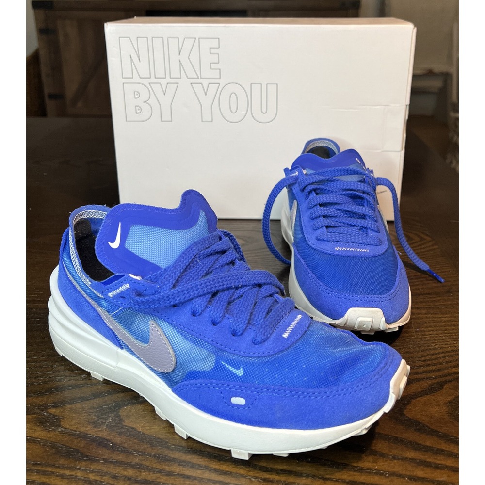 Nike Waffle One By You Womens Shoes Sz 7 Sneakers DJ0976-991 Blue Custom Great!